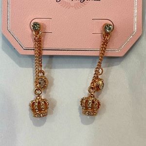 Juicy Couture Rose Gold Crown Earrings NWT